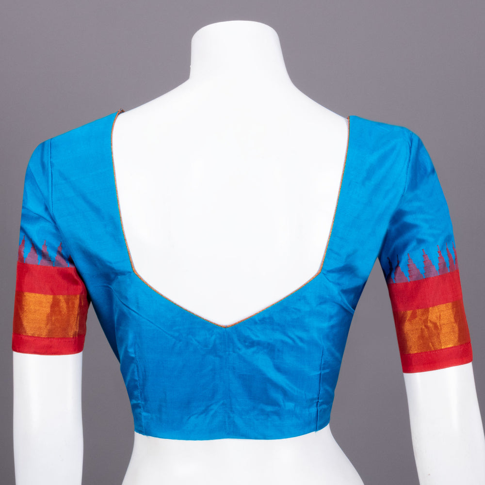 Azure Blue Gadwal Silk Blouse