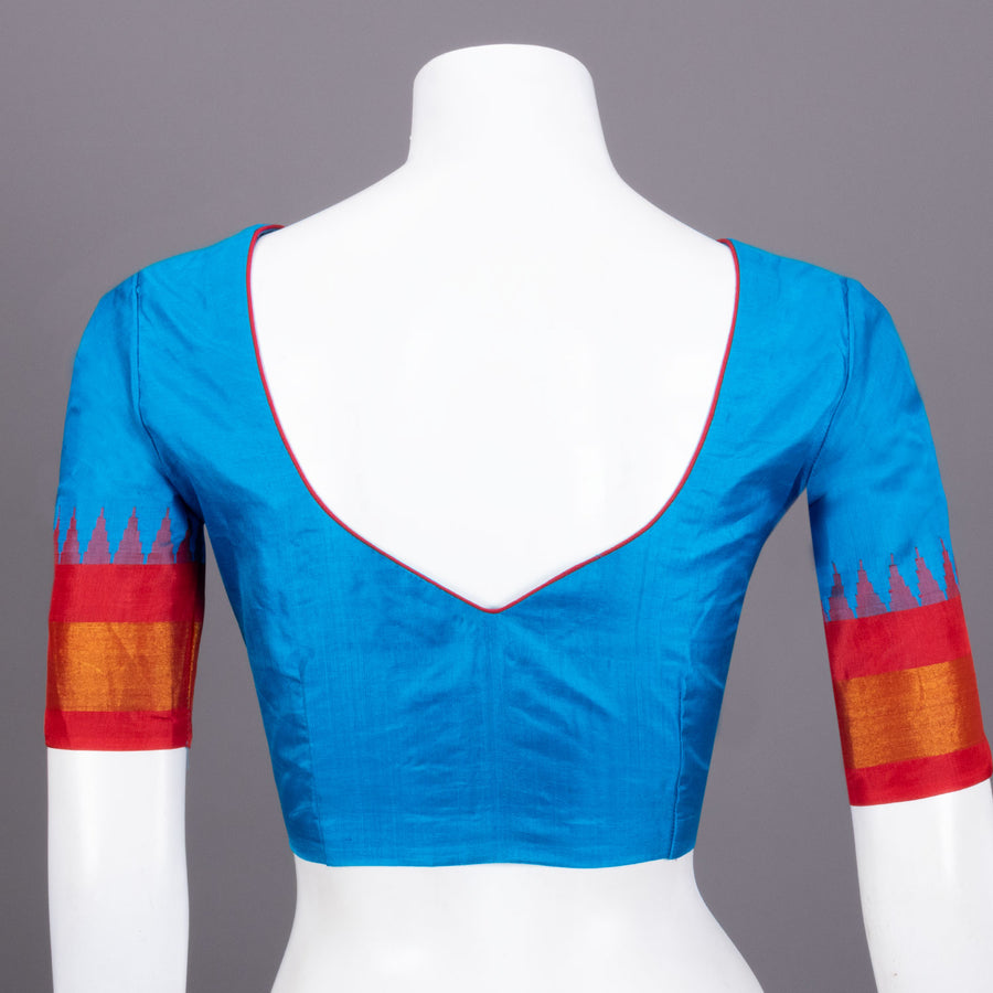 Azure Blue Gadwal Silk Blouse