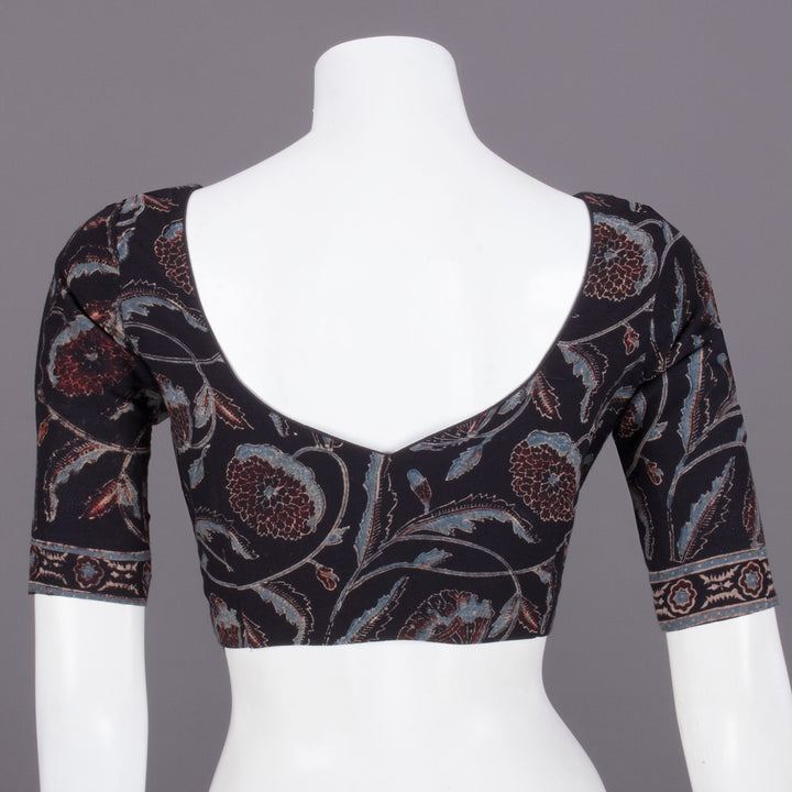 Black Handblock Printed Cotton Blouse