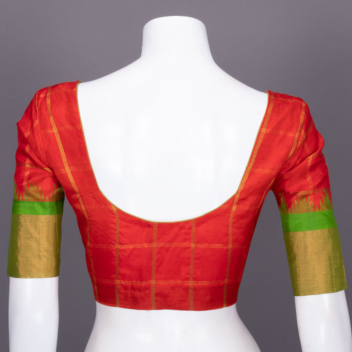 Red Gadwal Silk Blouse 10072440