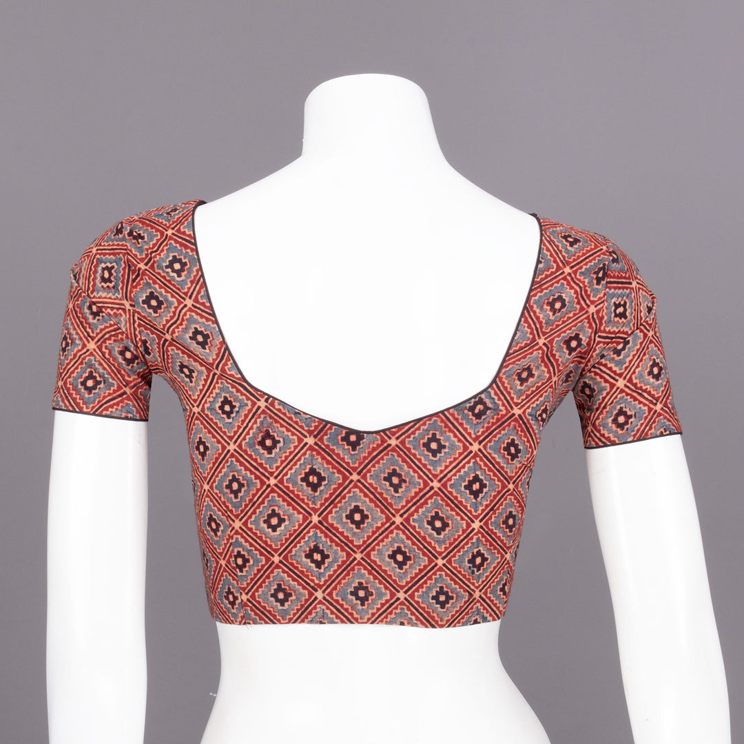 Maroon Ajrakh Printed Cotton Blouse