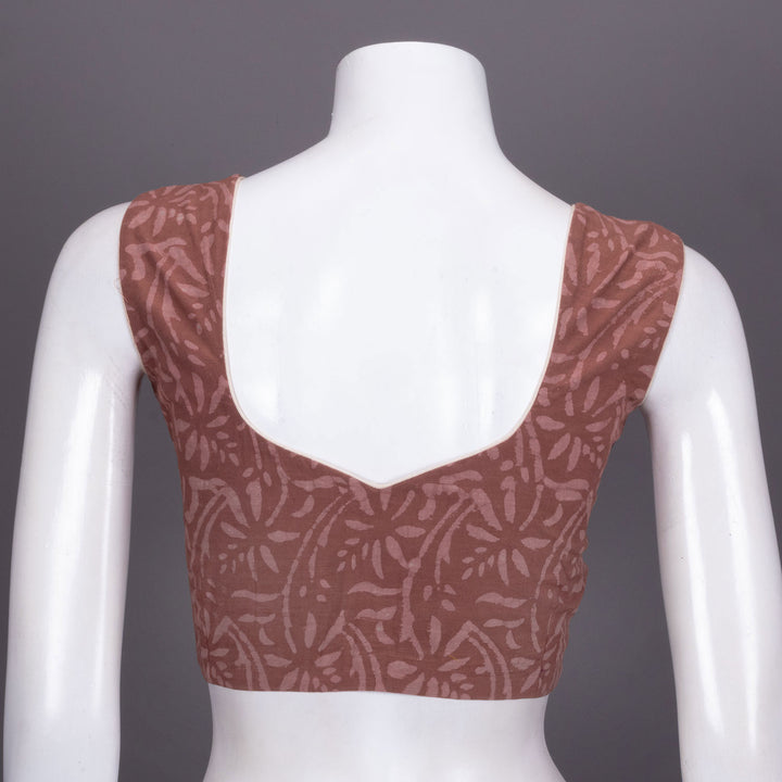 Brown Hand Block Printed Cotton Blouse 10072510