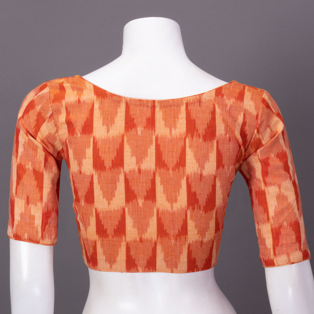 Orange Ikat Cotton Blouse 10073388