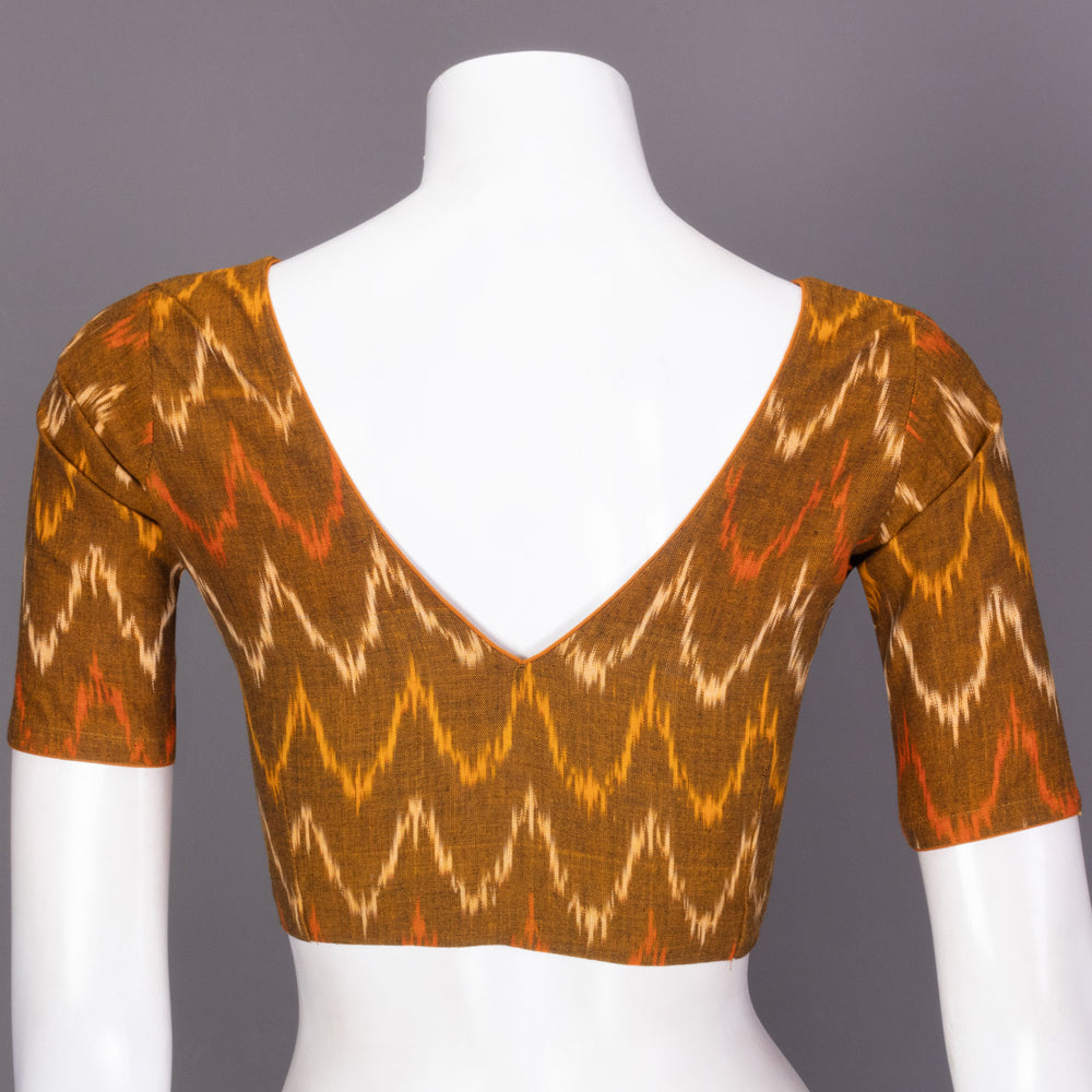 Brown Pochampally Ikat Cotton Blouse 10073393