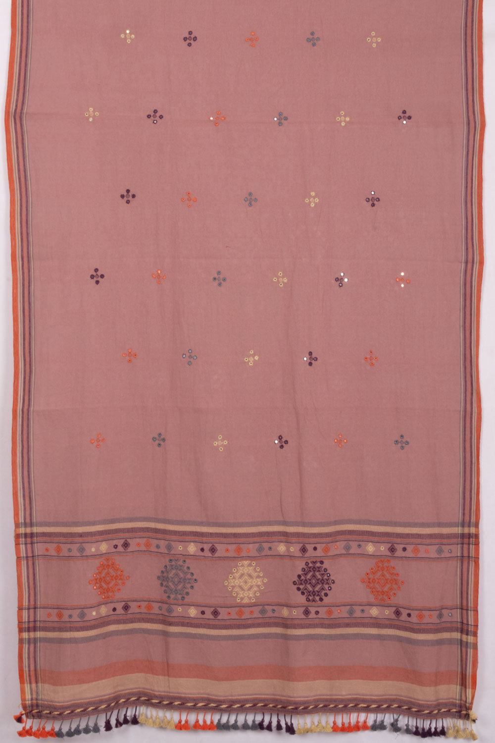 Light Mauve Bhujodi Kala Cotton Dupatta 10070525 - Avishya