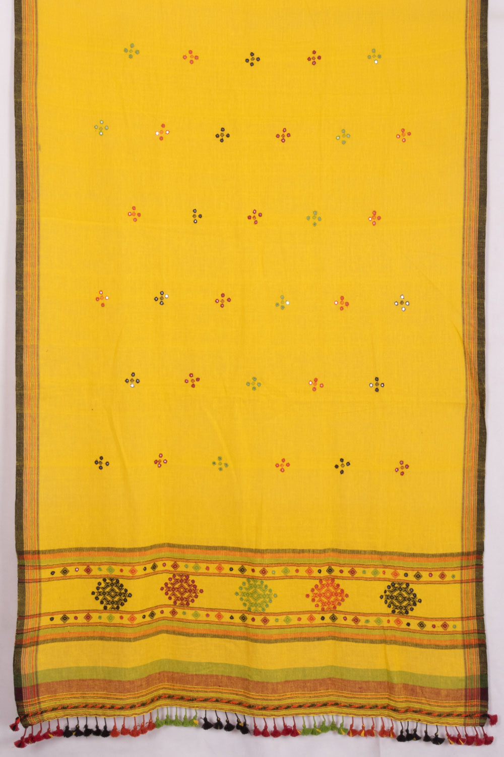 Yellow Bhujodi Kala Cotton Dupatta 10070537 - Avishya