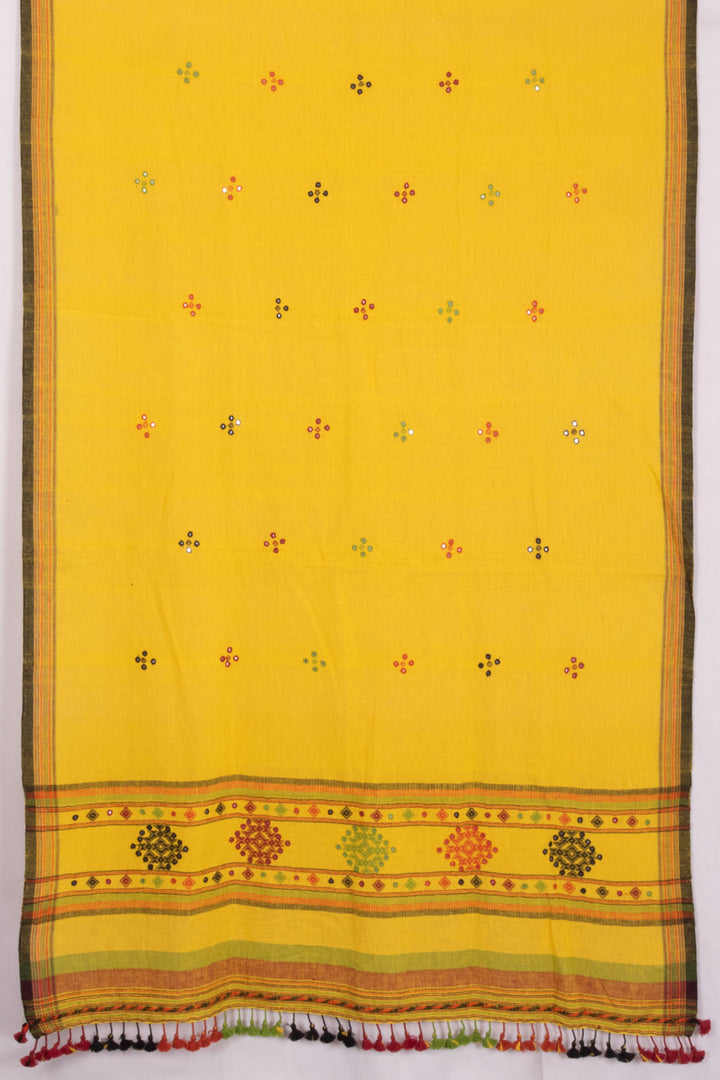 Yellow Bhujodi Kala Cotton Dupatta 10070537 - Avishya