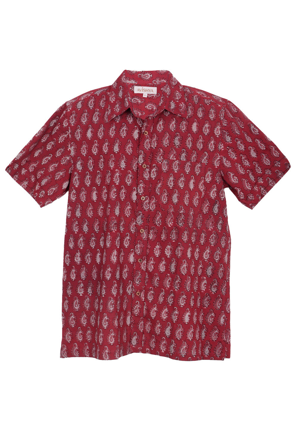 Red Half Sleeve Jahota Printed Cotton Mens Shirt 10072717