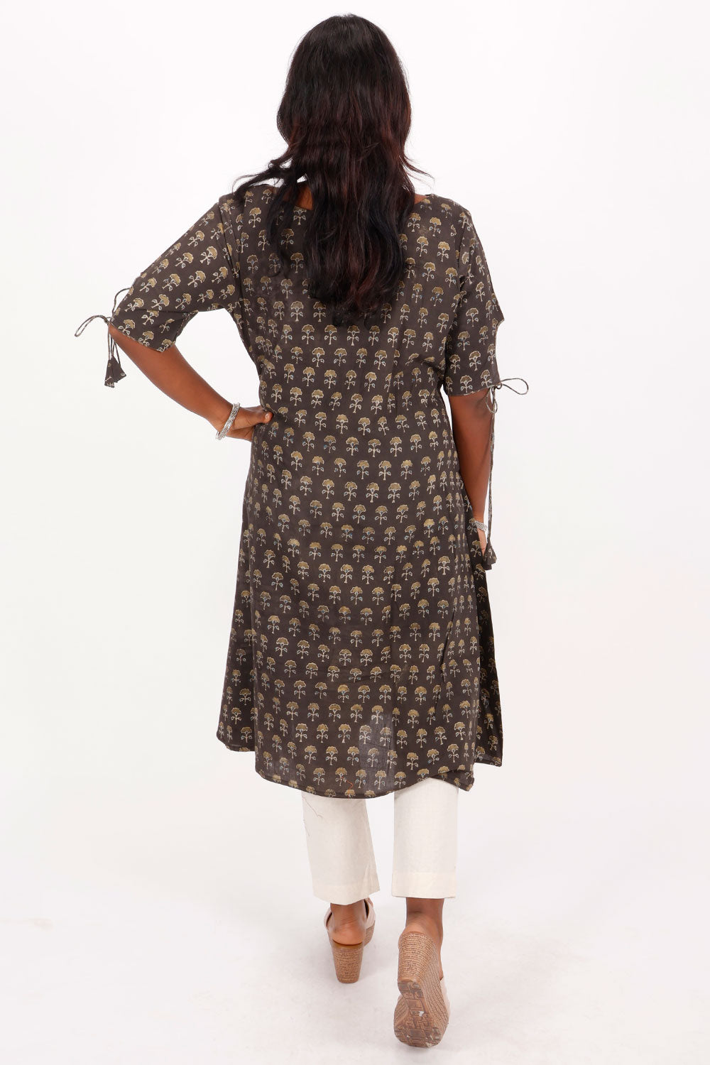 Black Ajrakh Printed Cotton Kurta 