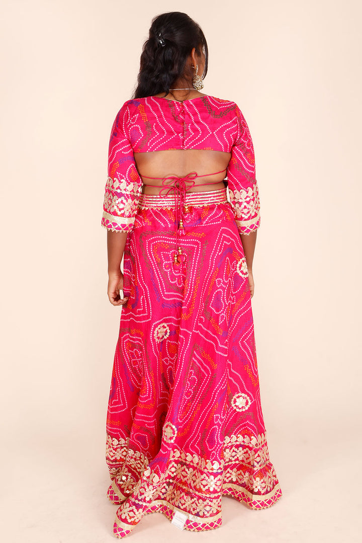 Pink Handcrafted Kota Doria Cotton Lehenga 10064752