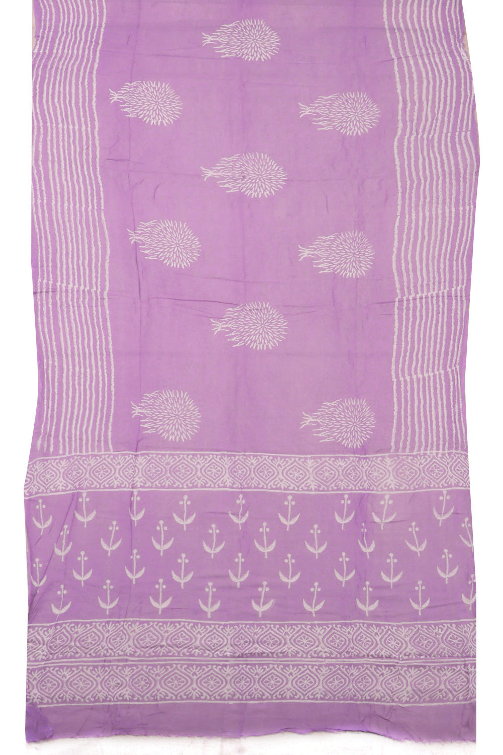 Mauve Handblock Printed Cotton 3-Piece Salwar Suit Material  10072978