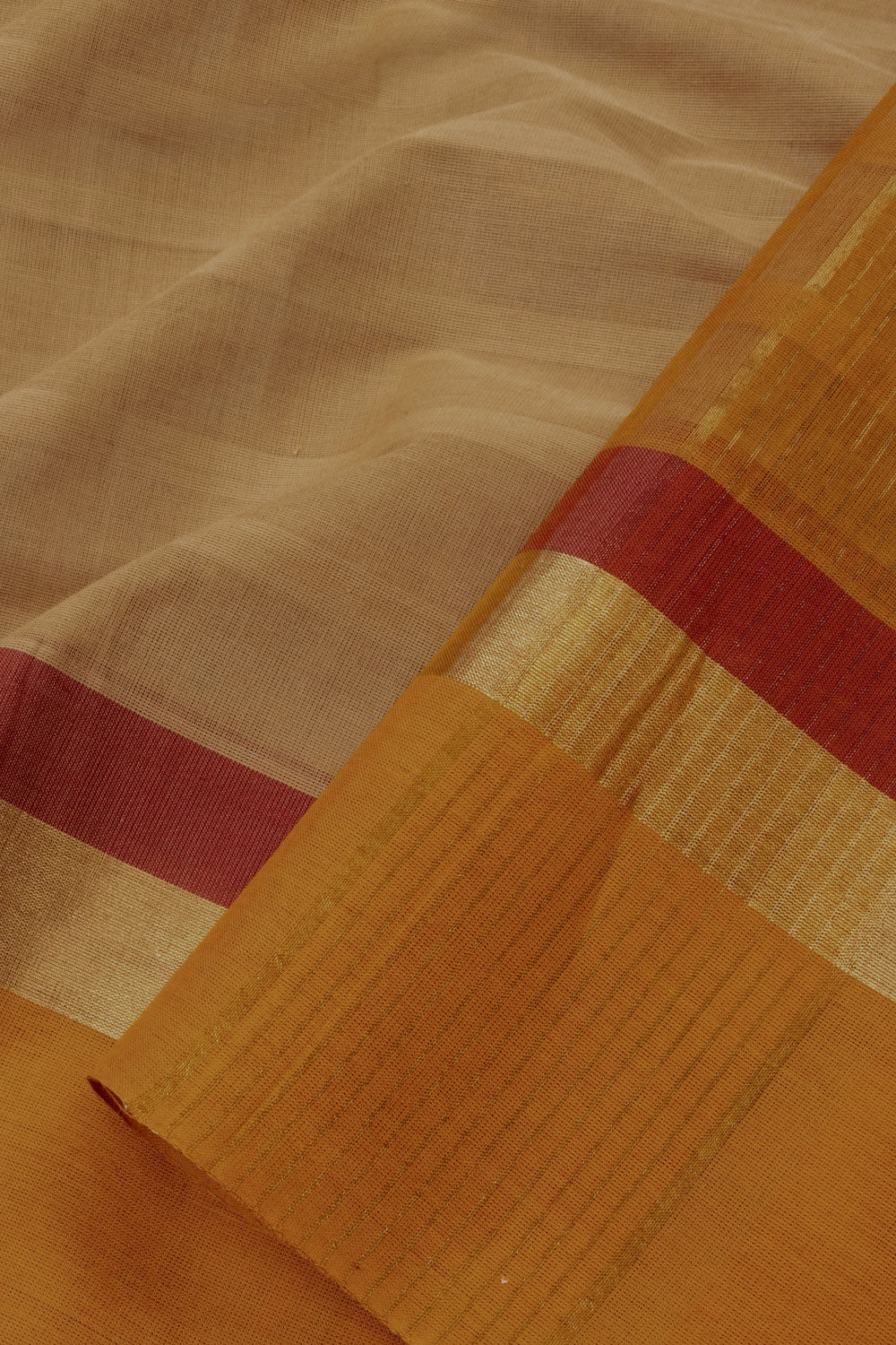 Light French Beige Negamam Cotton Saree - Avishya