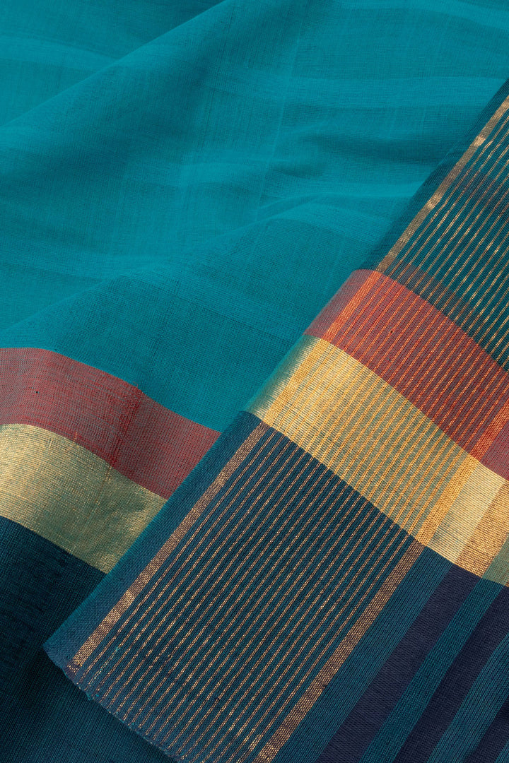 Steel Blue Negamam Cotton Saree - Avishya