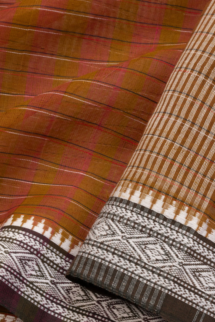 Brown Handloom Narayanpet Cotton Saree 10064378 - Avishya