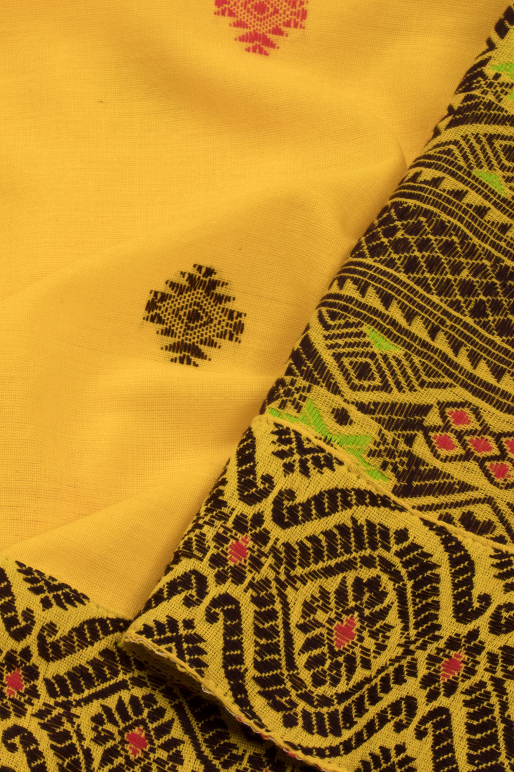 Yellow Handloom Assam Cotton Saree 10070979 