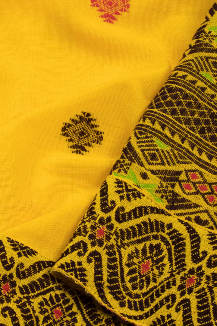 Yellow Handloom Assam Cotton Saree 10070979