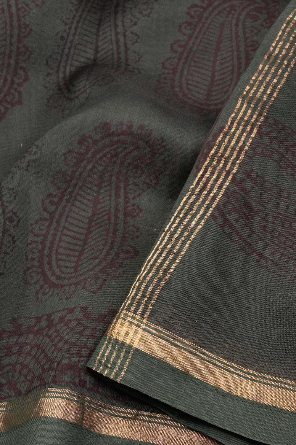 Grey Bagh Printed Silk Cotton Saree 10071003