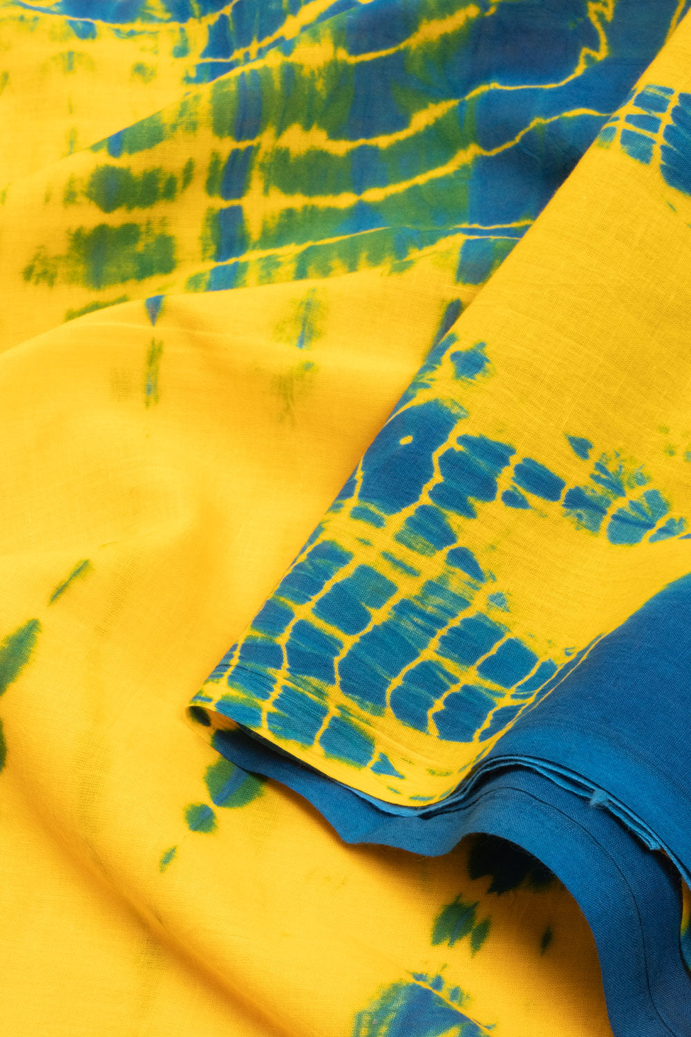 Yellow Shibori Printed Cotton Saree 