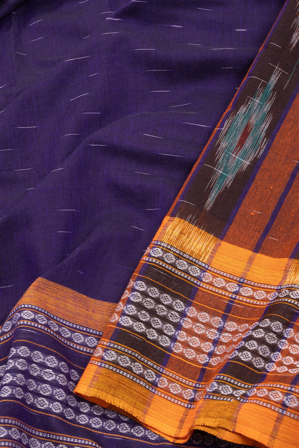 Purple Nuapatna Odisha Ikat Cotton Saree Without Blouse