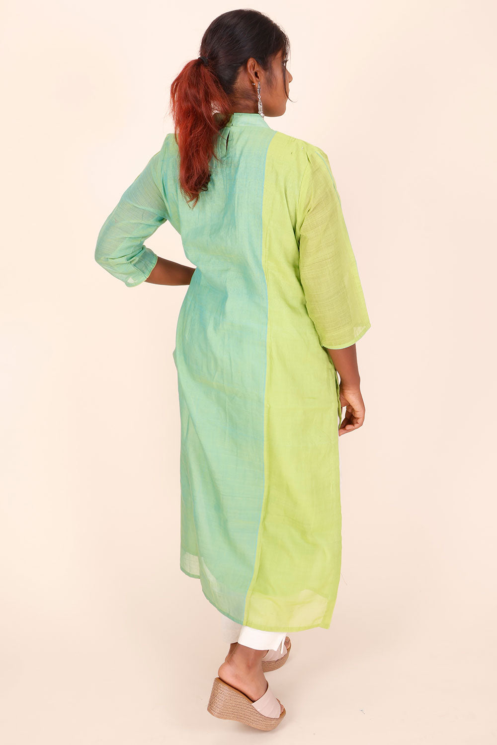 Electric Blue Andhra cotton kurta 10070687