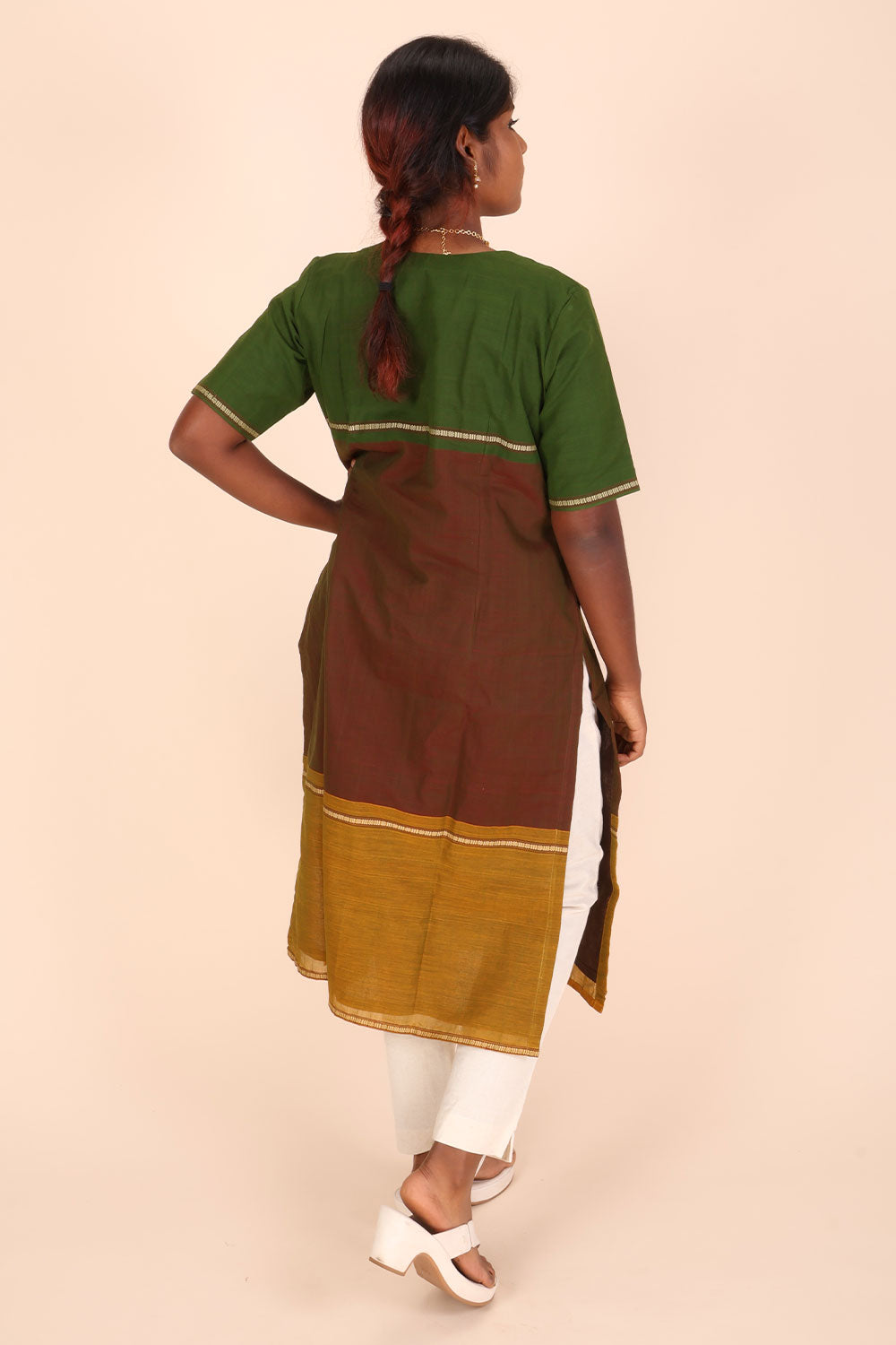 Multicolour Andhra Cotton Kurta 10070683