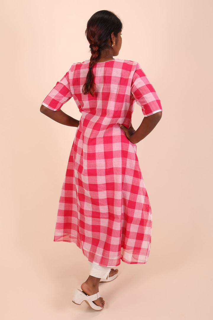 Pink Andhra cotton kurta 10070676