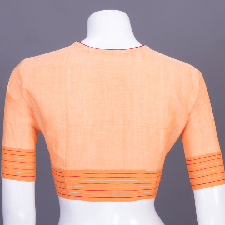 Sherbert Orange Andhra Cotton Blouse 10070426