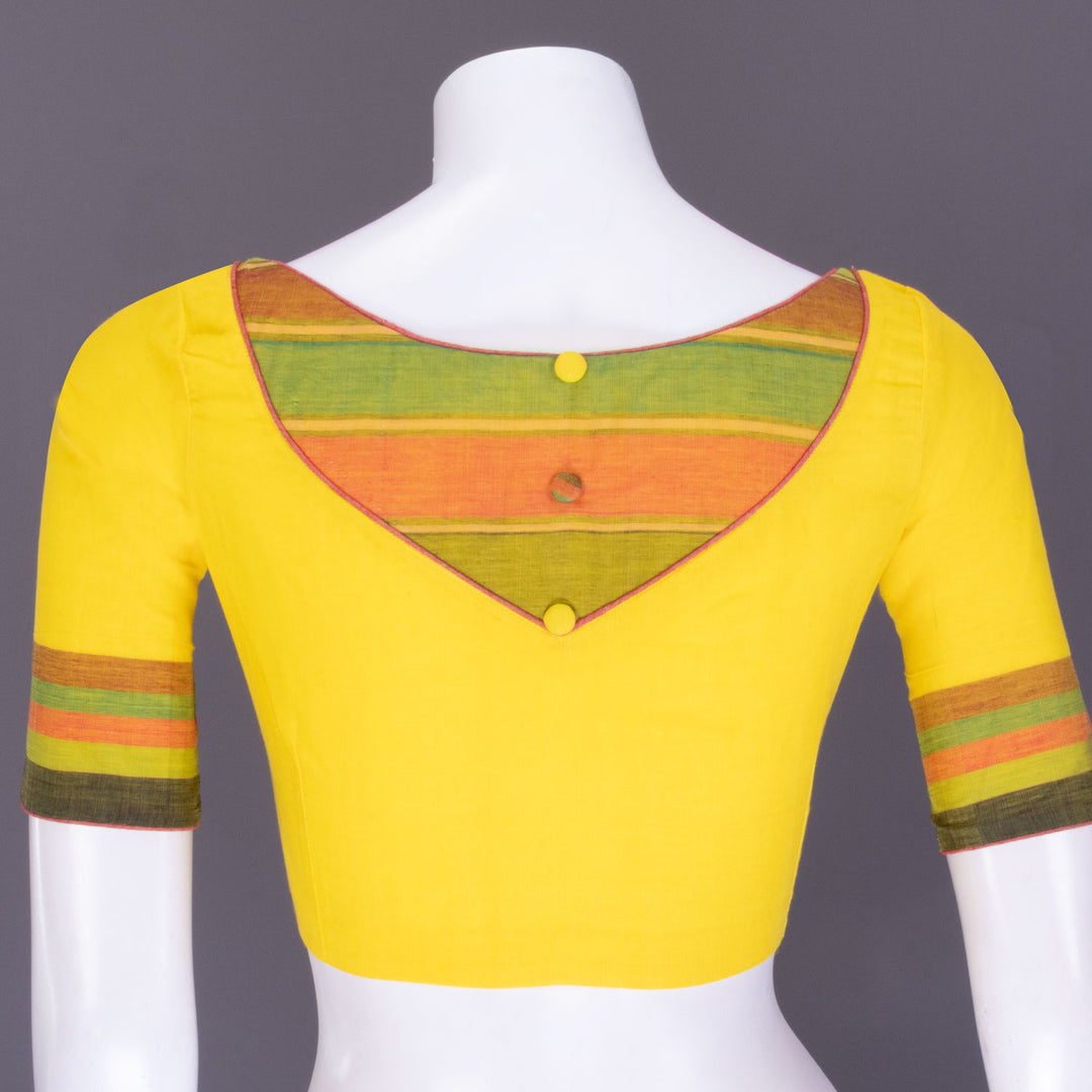 Bright Yellow Andhra Cotton Blouse 10070810