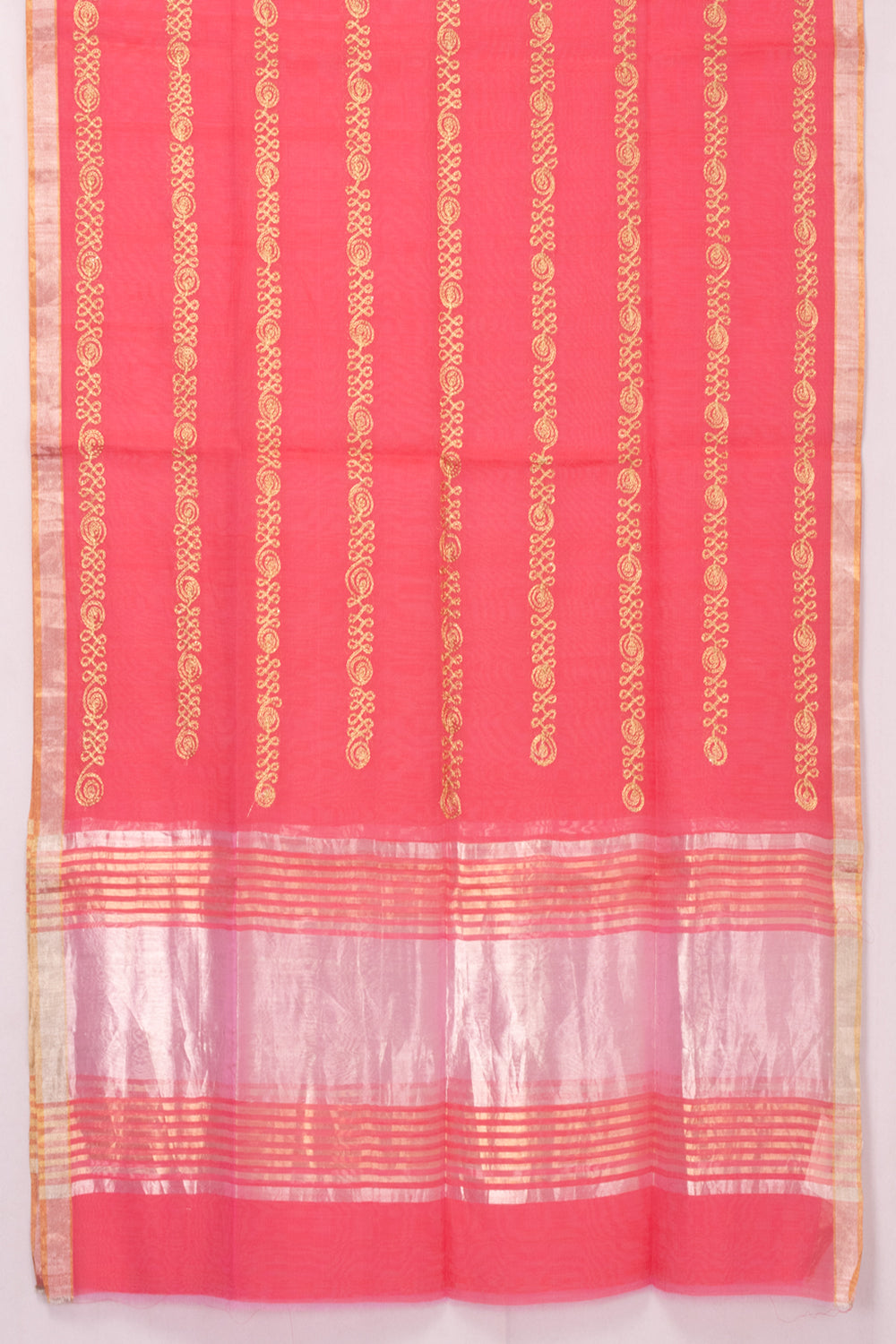 Pink Embroidery Silk Cotton Dupatta 10072156