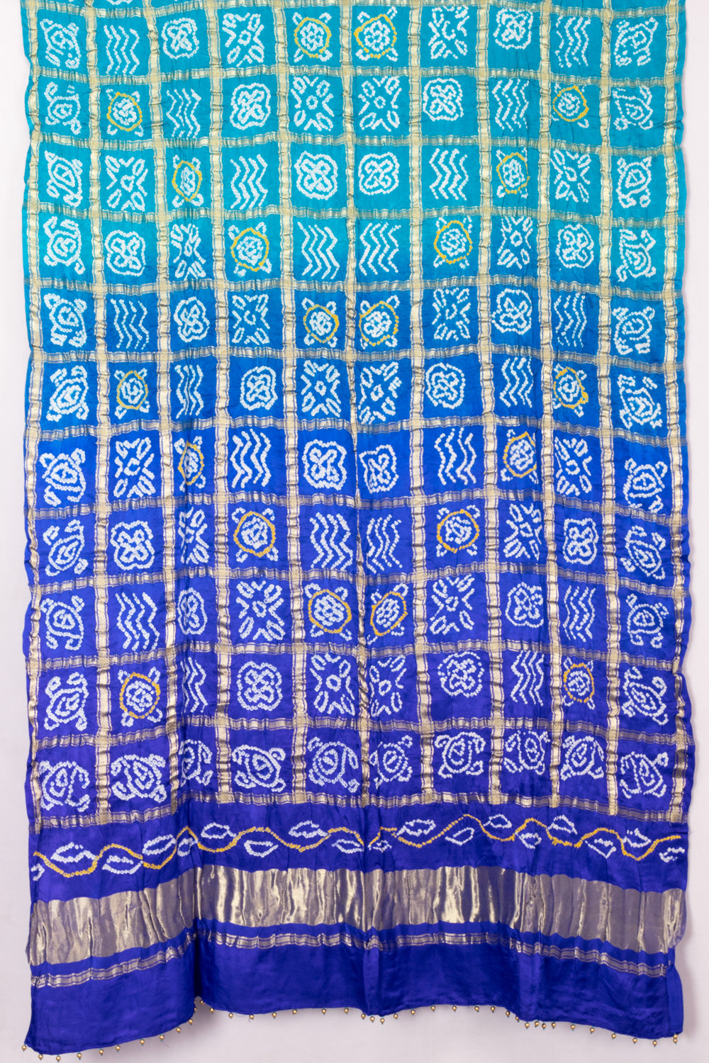 Blue Bandhani Gajji Silk with Lagdi patta Dupatta 10073112