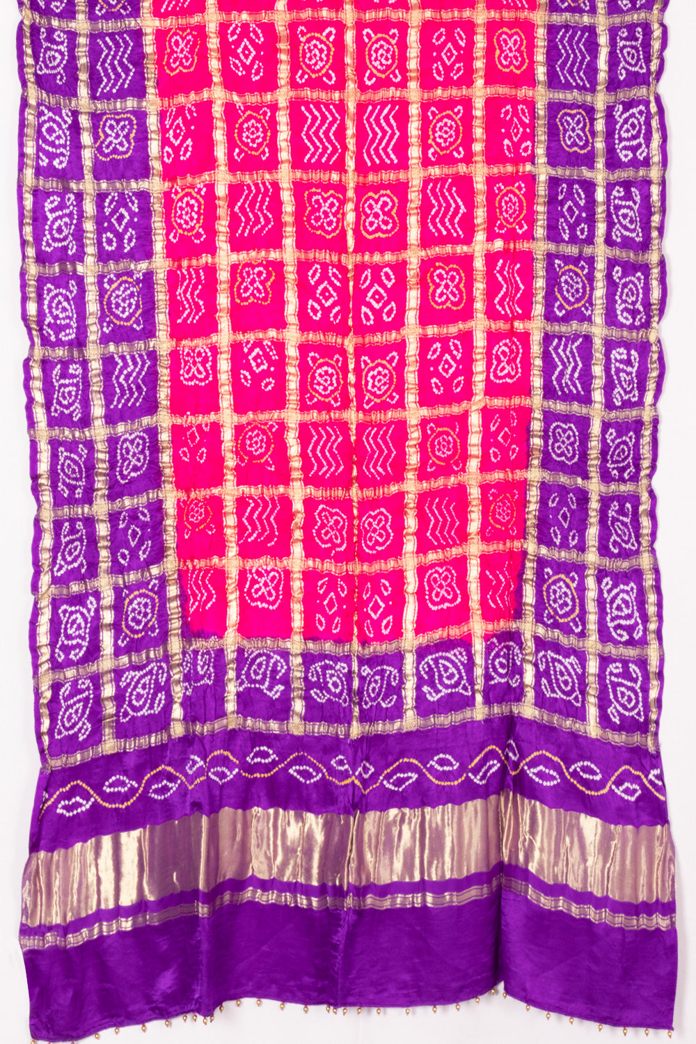 Pink Bandhani Gajji Silk with Lagdi patta Dupatta 10073113