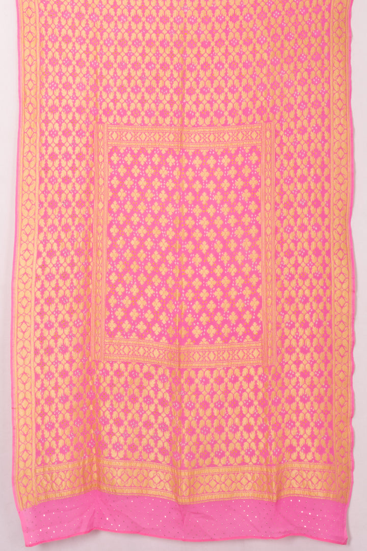 Pink Bandhani Georgette Dupatta 10073114