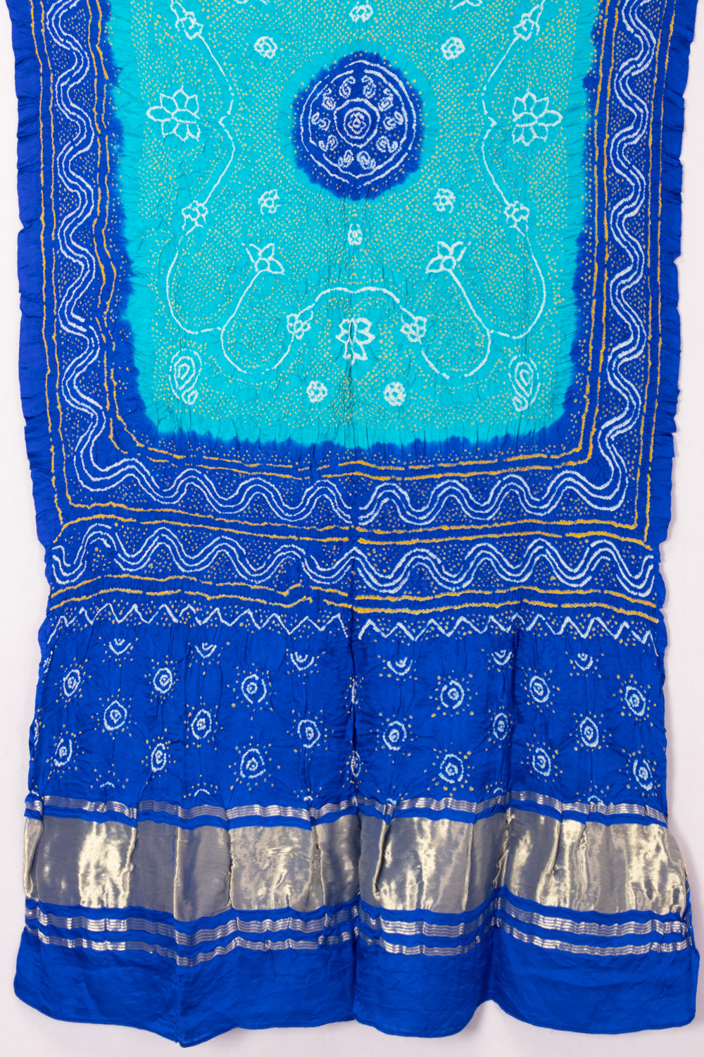 Blue Bandhani Gajji Silk with Lagdi patta Dupatta 10073122