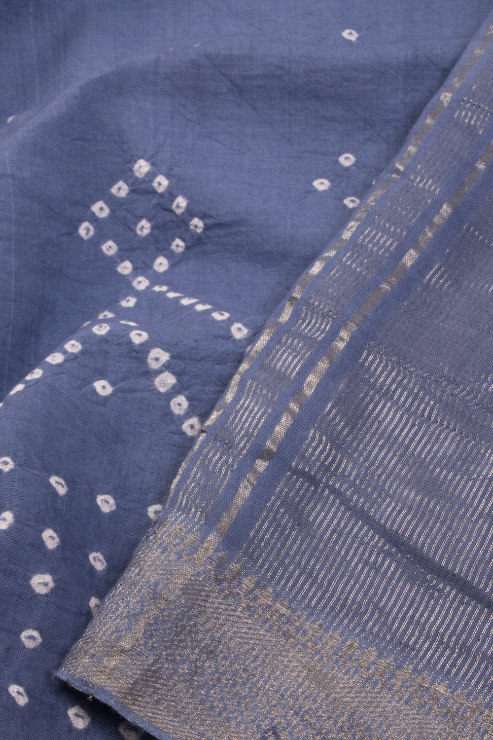 Blue Bandhani Mangalgiri Cotton Saree 10071101