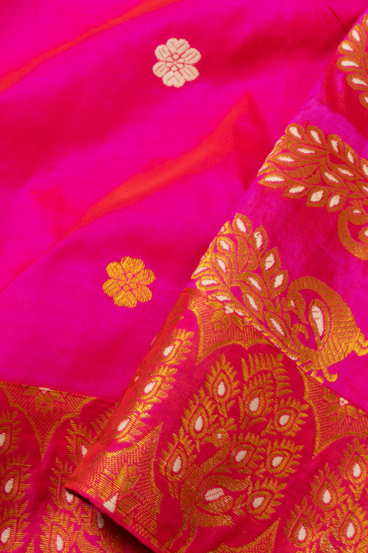 Pink Handloom Assam Silk Saree - Avishya