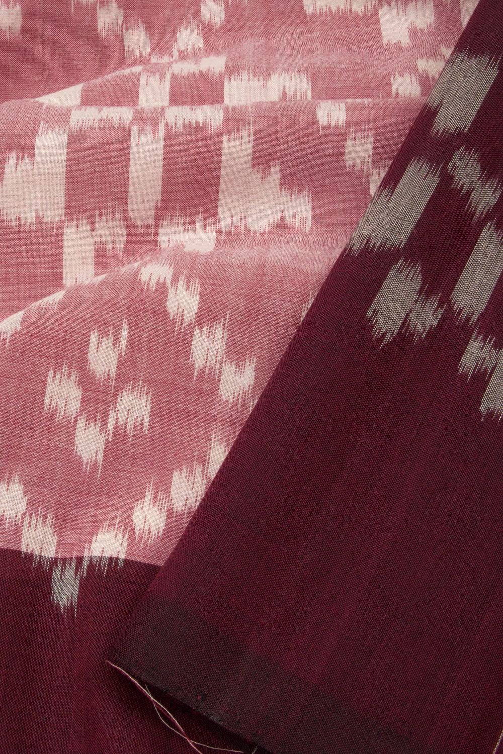 Pink Handloom Telia Rumal Design Ikat Cotton Saree 10064462