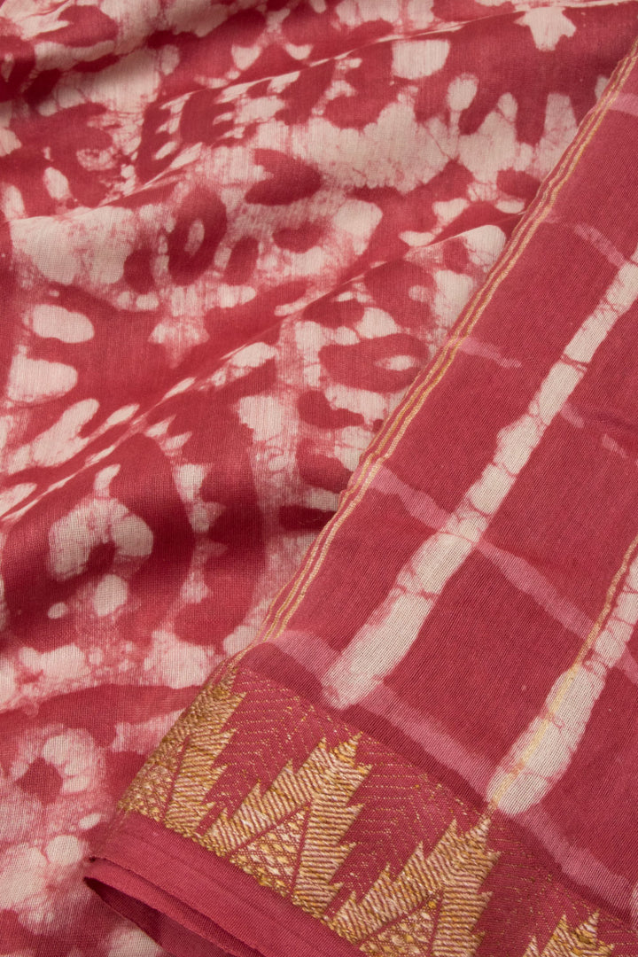 Red Anokhi Printed Silk Cotton Saree 10067532