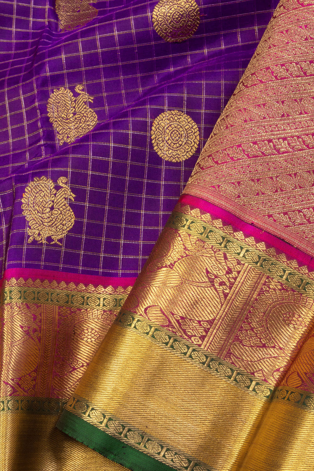 Purple Bridal Kanjivaram Silk Saree 10070604     