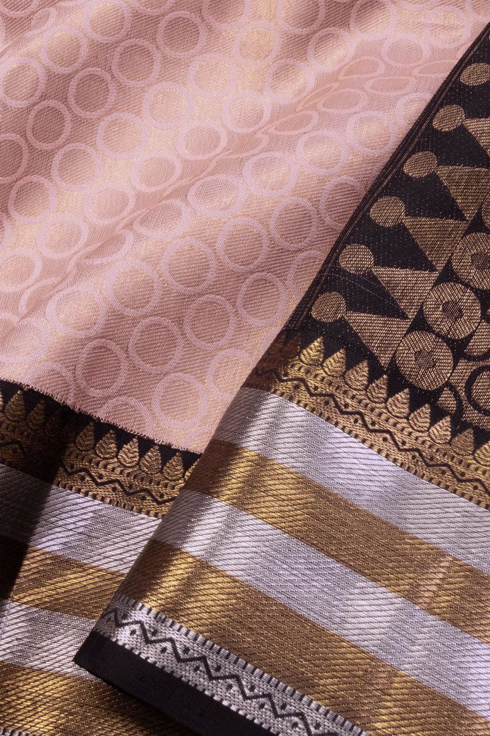 Peach Bridal Korvai Kanjivaram Silk Saree 10070615