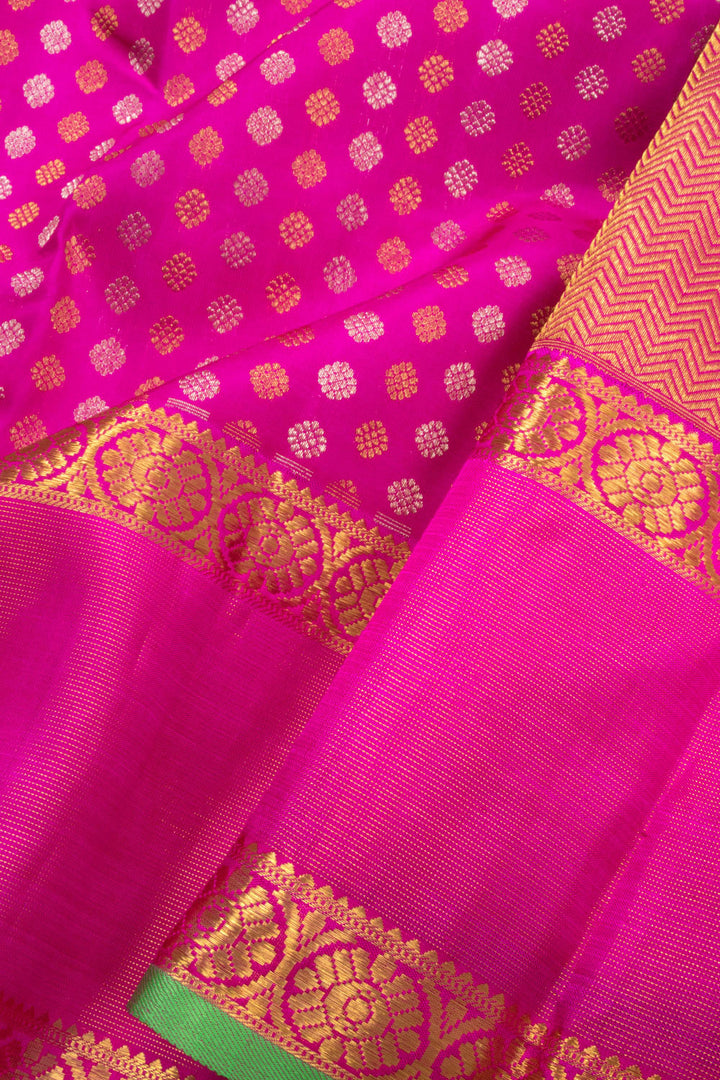 Hot Pink Bridal Kanjivaram Silk Saree 10070619