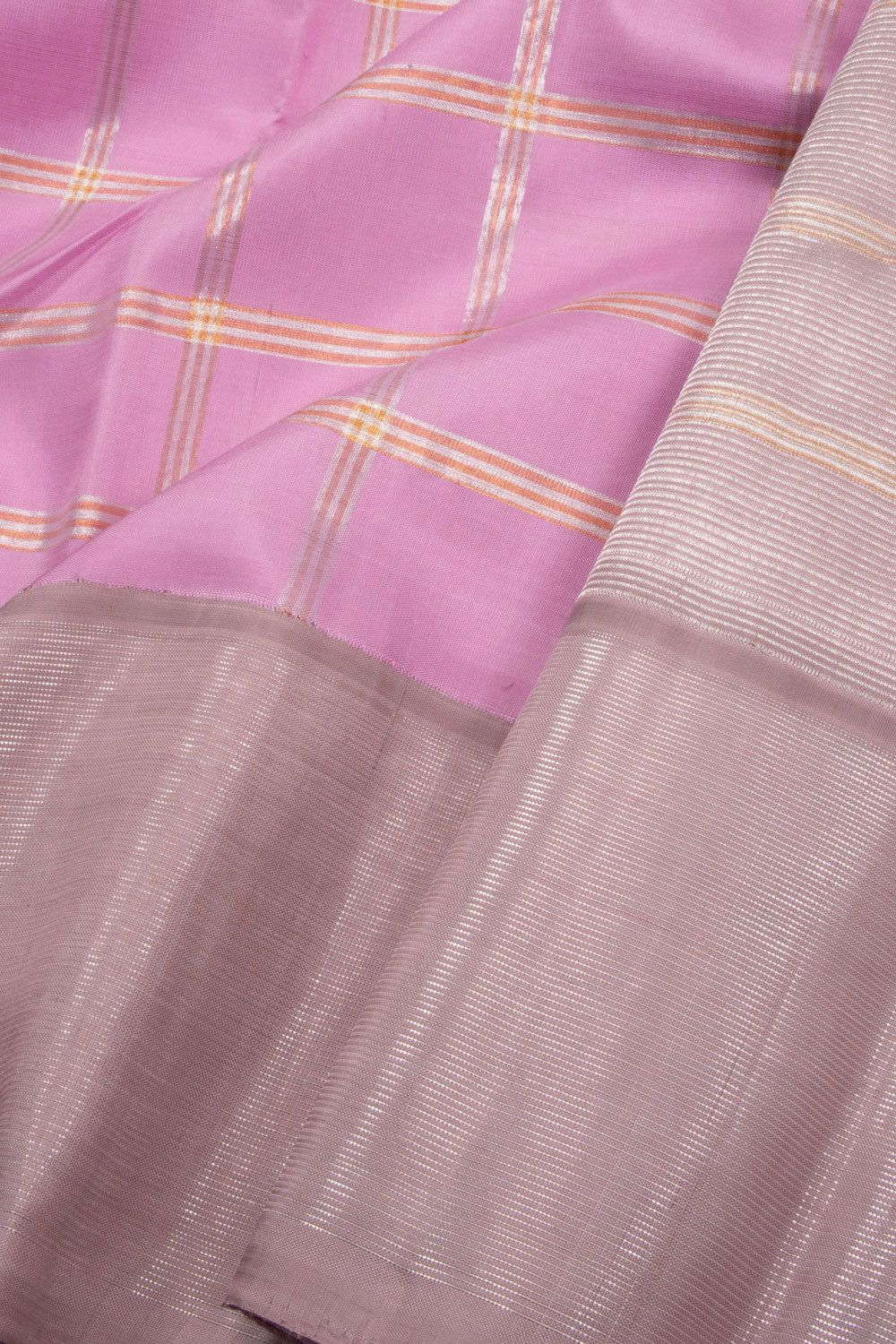 Pastel Pink Handloom Korvai Kanjivaram Silk Saree 10070632