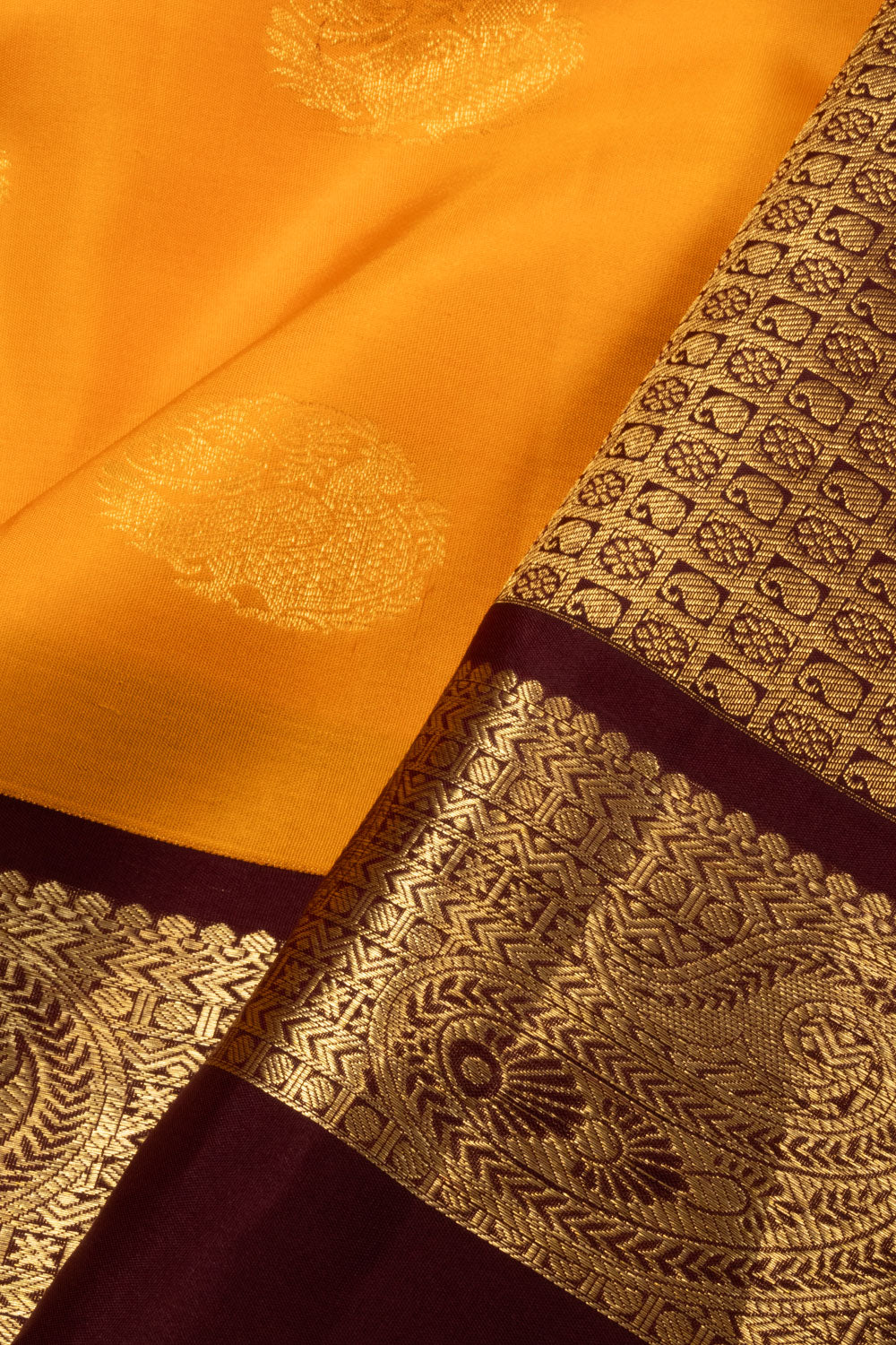 Yellow Korvai Kanjivaram Silk Saree