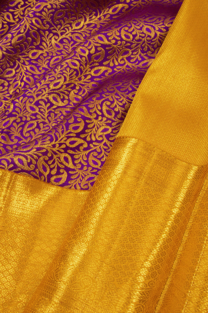 Purple Kanchipuram Pure Zari Silk Saree 10072872