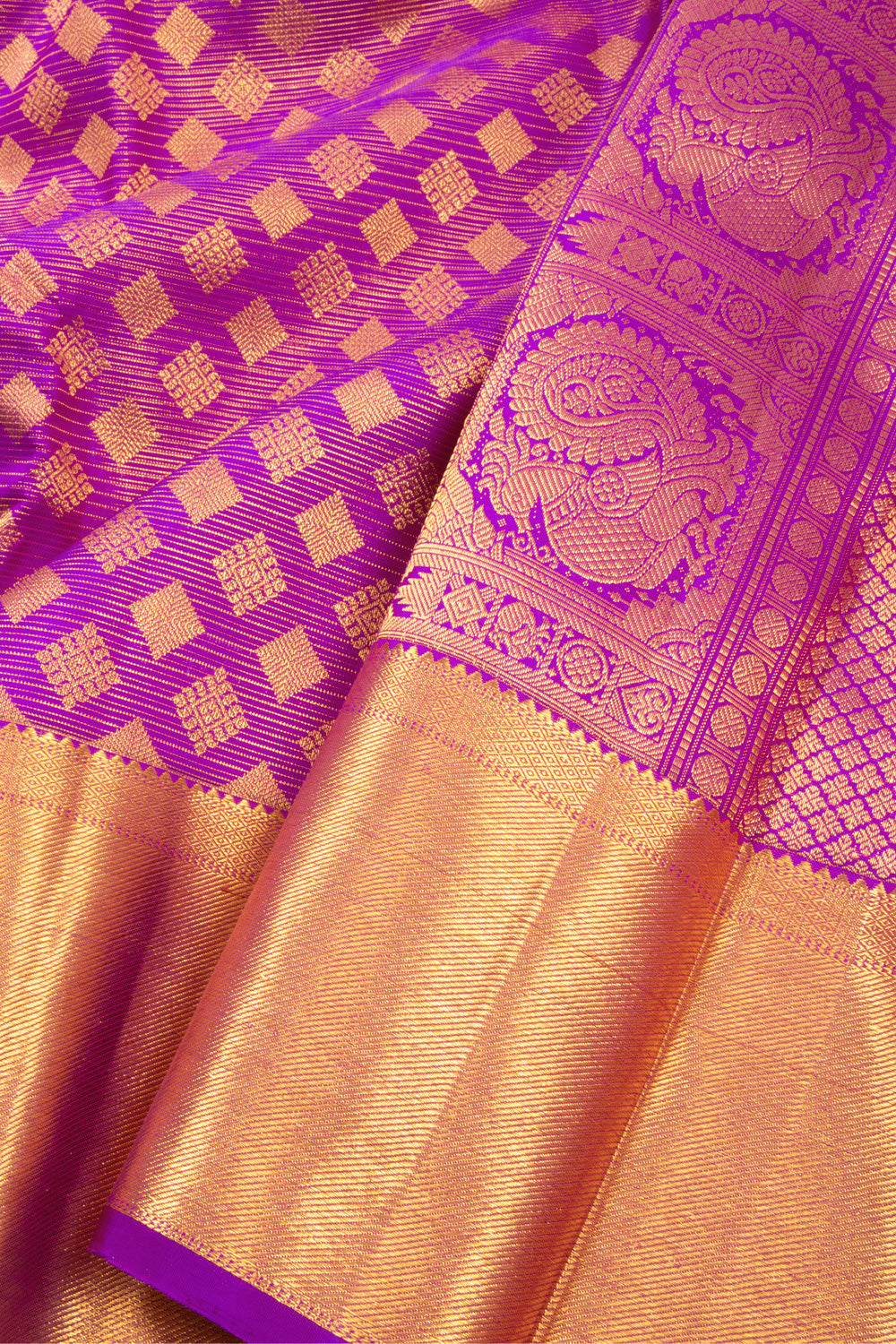 Purple Handloom Kanchipuram Pure Silk Saree 10072878