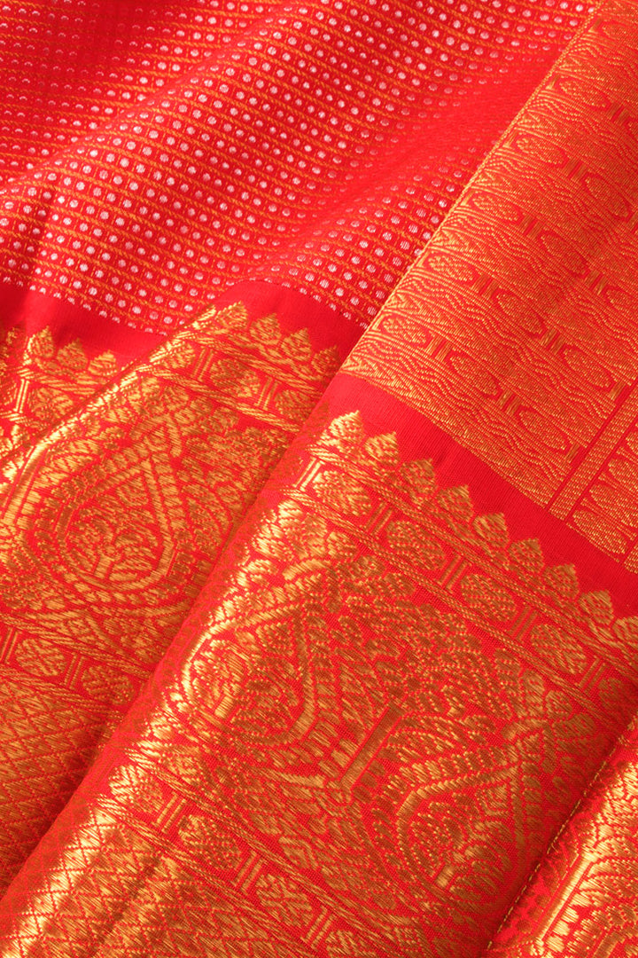 Husker Red Bridal Kanjivaram Pure Zari Silk Saree 10073939