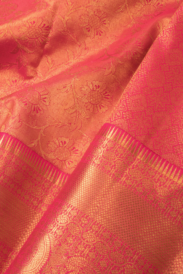 Radial Red Korvai Bridal Kanjivaram Pure Zari Silk Saree 10073945