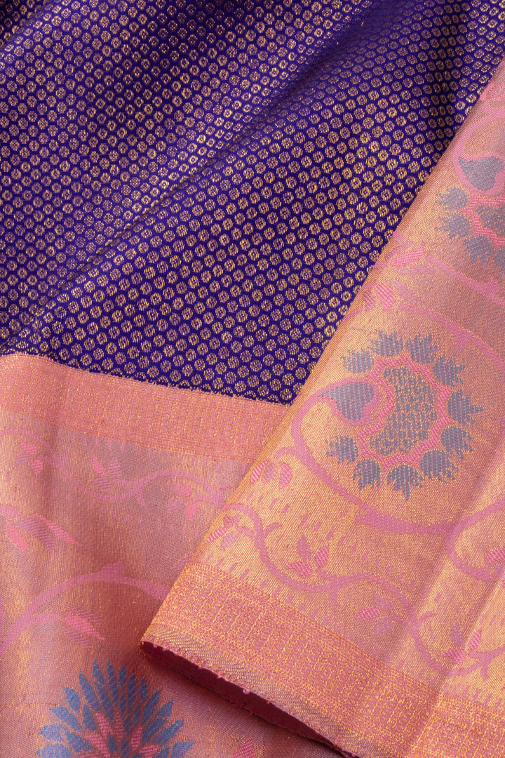 Gem Blue Korvai Bridal Kanjivaram Pure Zari Silk Saree 10073959