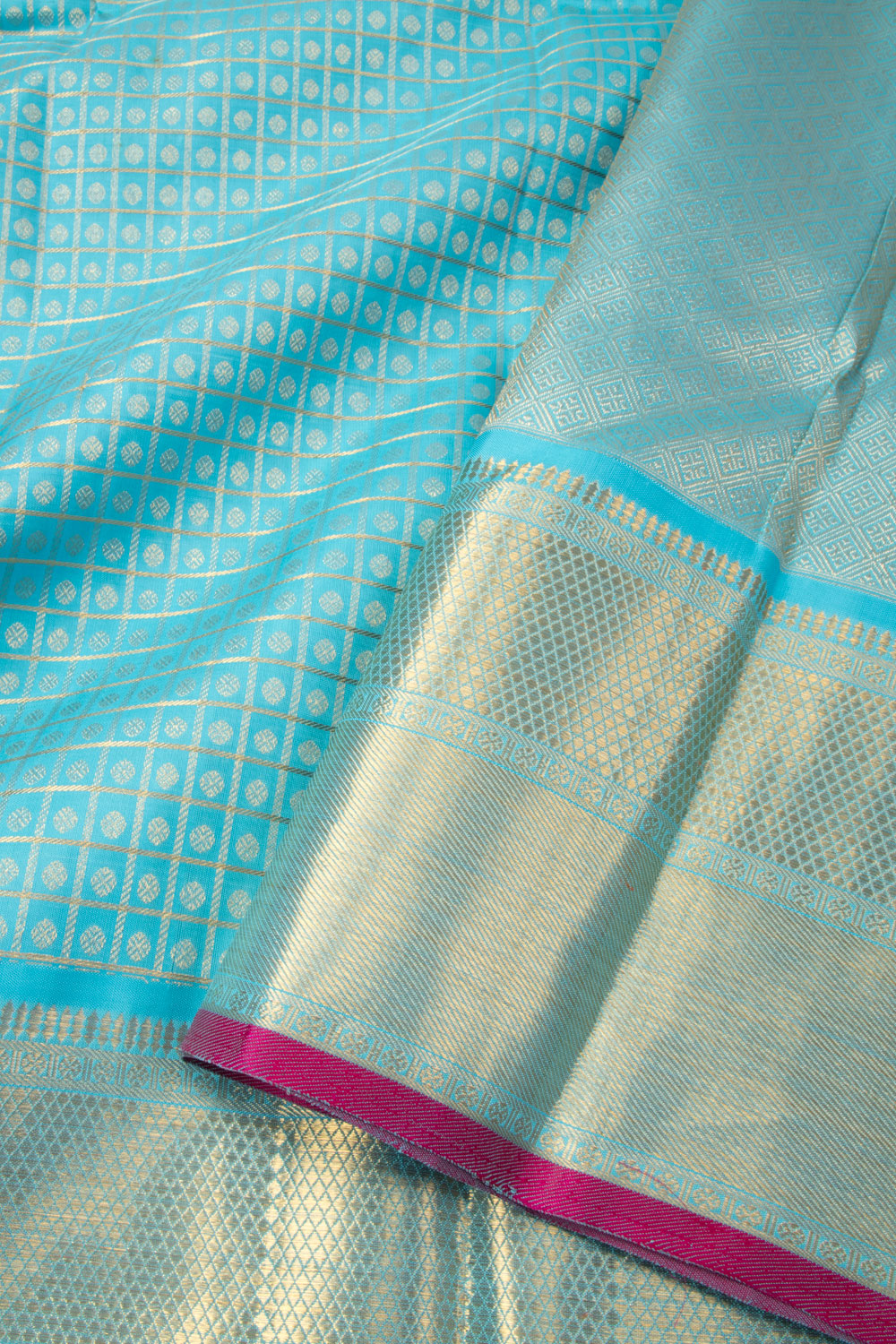 Artic Blue Bridal Kanjivaram Pure Zari Silk Saree 10073970