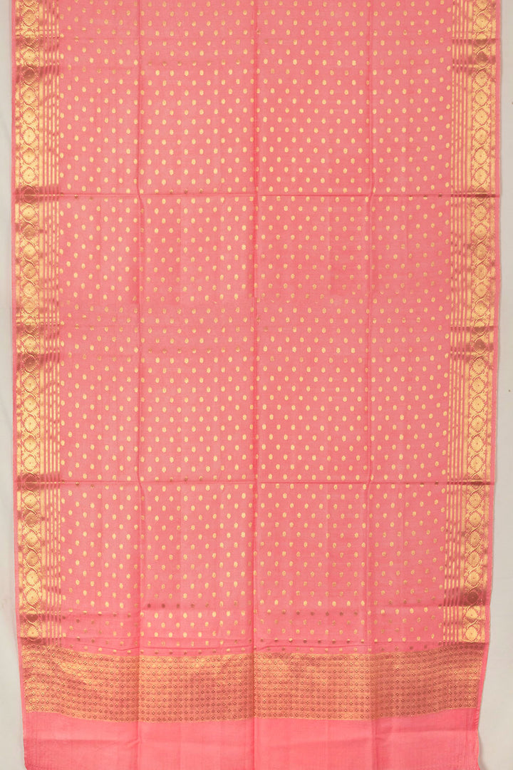 Pink 3 Piece Banarasi Silk Cotton Salwar Suit Material - Avishya