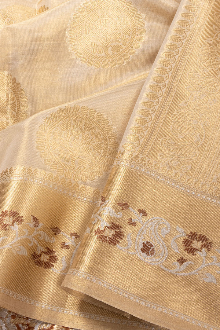 Gold Banarasi Tissue Silk Saree 10072272